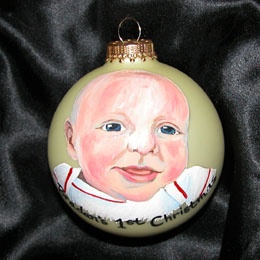 Hand-Painted Christmas Ball - Baby's First Christmas