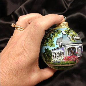 Hand-Painted House Portrait Christmas Ball