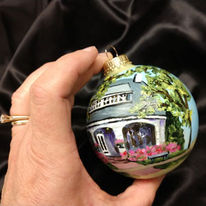 Hand-Painted House Portrait Christmas Ball
