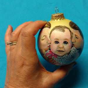 Hand-Painted Christmas Ball Family portrait