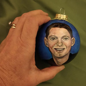 Hand-Painted Portrait on Christmas Ball