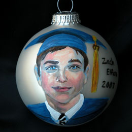 Hand-Painted Graduation Portrait on Christmas Ball