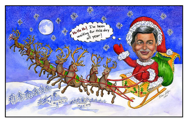 Caricature Christmas Card for Office or Corporate