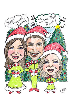 Family Caricature Christmas Card