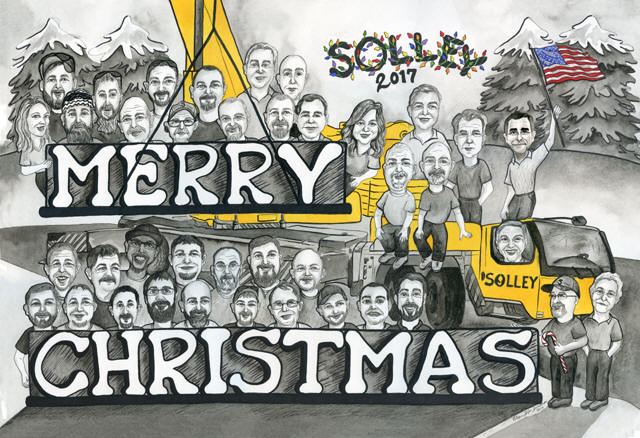 Corporate Caricature Christmas Card