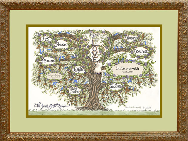 Fruit of the Spirit Household Personalized Calligraphy Gift