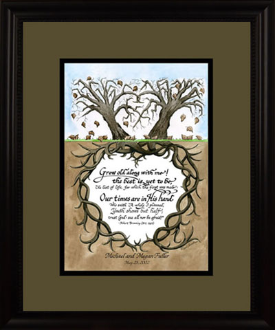 Grow Old Along With Me Personalized Wedding Calligraphy Gift