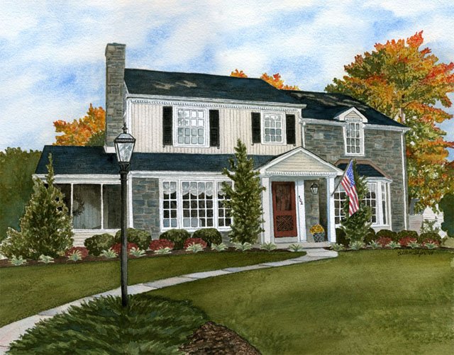 House Portrait by Eileen Slifer Sunstrom