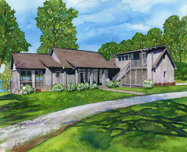 Watercolor House Portrait - Courtland, Alabama