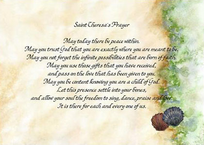 Saint Theresa Prayer - Gift Print
